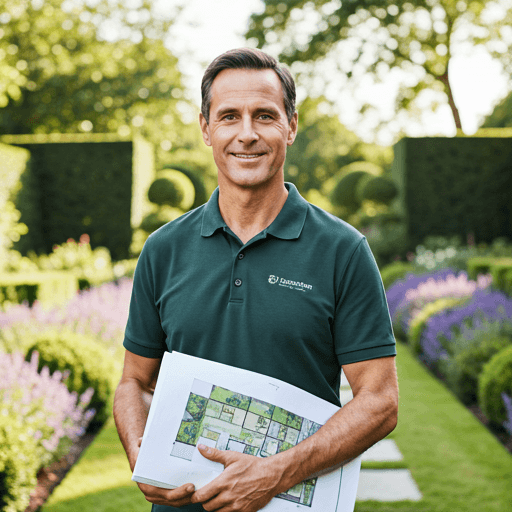 Founder in a garden