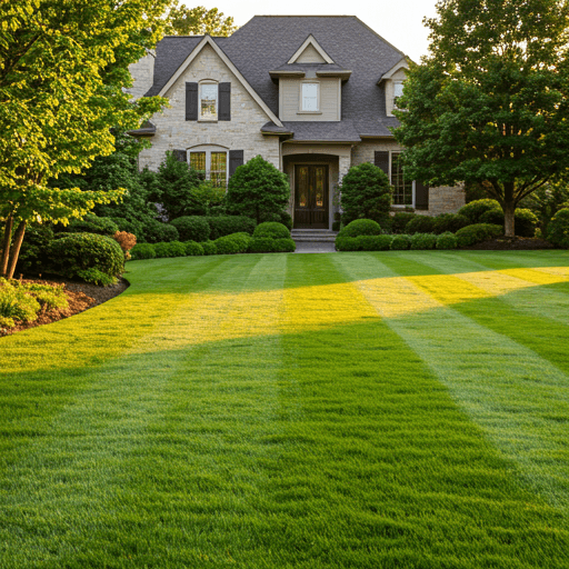Lush green manicured lawn
